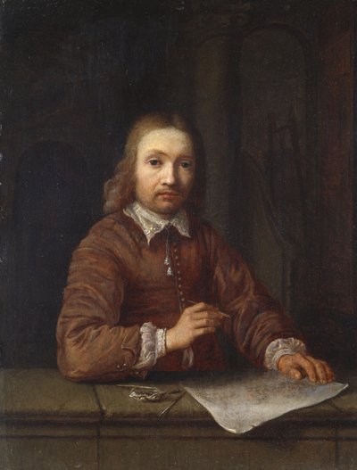Selvportræt (olie på panel) af Gerrit Dou