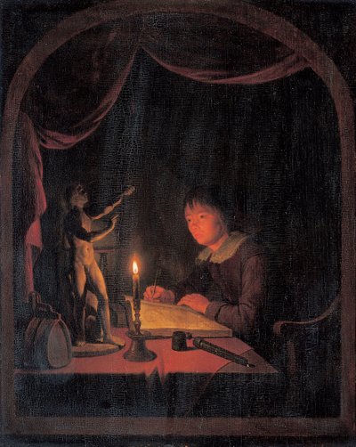 Ung kunstner, skitsering af Gerrit Dou