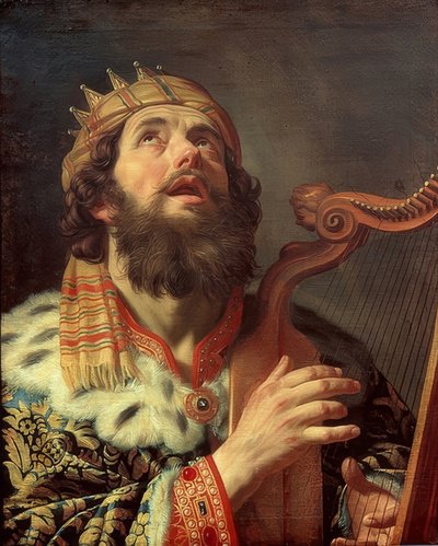 Kong David spiller på harpe. 1622 af Gerrit van Honthorst