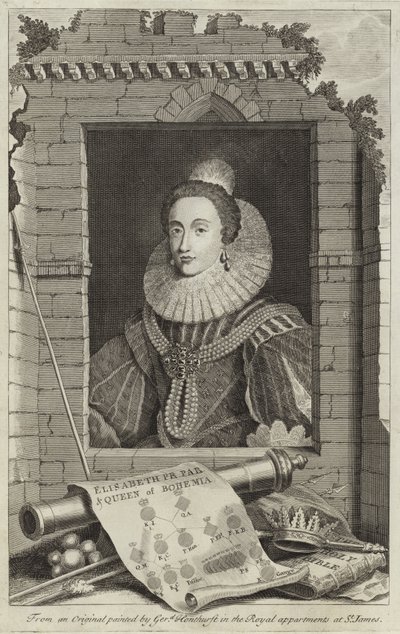 Portræt af Elizabeth Stuart, dronning af Bøhmen af Gerrit van Honthorst