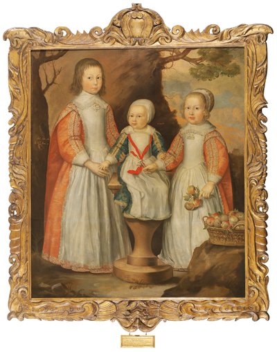 Portræt af de tre børn af George Preston af Holker, 1650 af Gerrit van Honthorst