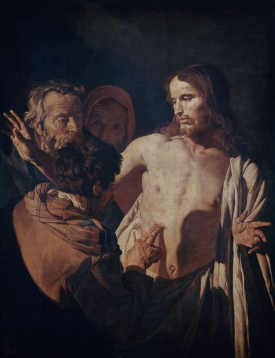 The Incredulity of Saint Thomas, ca. 1620 (olie på lærred) af Gerrit van Honthorst