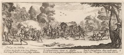 Angreb på en træner af Gerrit van Schagen after Jacques Callot