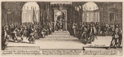 Uddeling af belønninger af Gerrit van Schagen after Jacques Callot