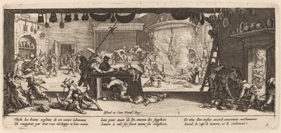 Plyndring af et stort bondehus af Gerrit van Schagen after Jacques Callot