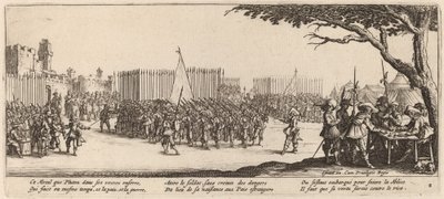 Rekruttering af tropper af Gerrit van Schagen after Jacques Callot