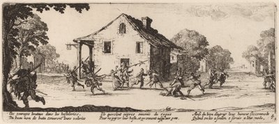 Scene med plyndring af Gerrit van Schagen after Jacques Callot