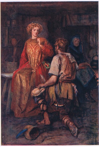 "Ofte fra skovens vildmarker, han bragte, hvis sider smilede rødt!", Historier fra Faerie Queen udgivet af George Harrap and Company af Gertrude E. Demain (after) Hammond
