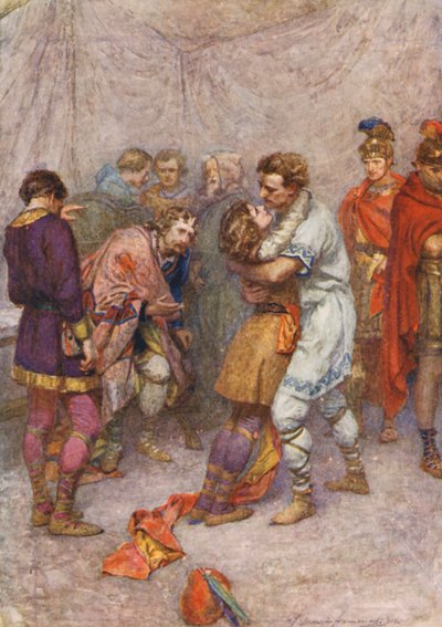 Shakespeare, Cymbeline (farvelitografi) af Gertrude E. Demain (after) Hammond