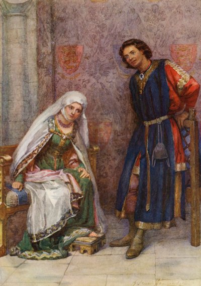 William Shakespeares skuespil: King John (farvelitografi) af Gertrude E. Demain (after) Hammond
