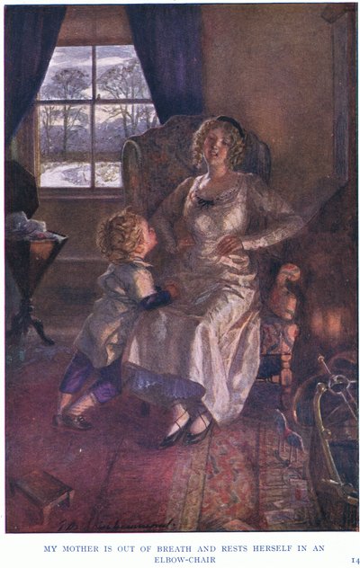 Min mor er forpustet og hviler sig i en albuestol af Gertrude E. Demain Hammond