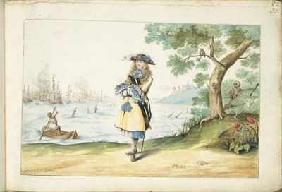 Moses ter Borch på den engelske kyst af Gesina ter Borch (signed by artist)