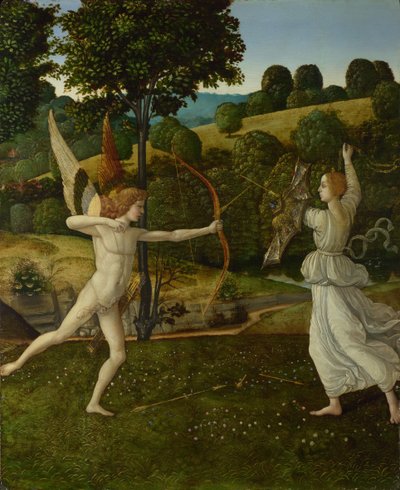 Kampen mellem kærlighed og kyskhed, mellem 1475 og 1500 af Gherardo di Giovanni del Fora