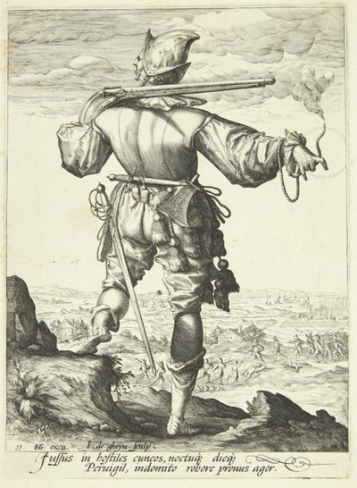 En musketer set bagfra af Gheyn, Jacques II de