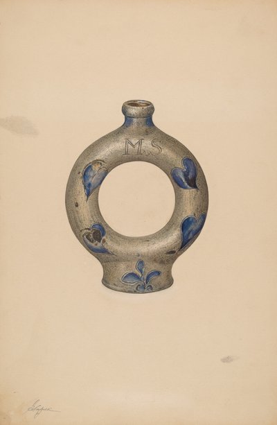Ringflaske, ca. 1940. af Giacinto Capelli