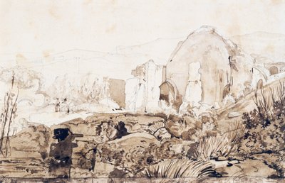 Dianas tempel i Baia, ca. 1844 af Giacinto Gigante