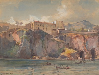 Udsigt over klipperne nær Amalfi af Giacinto Gigante