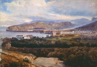 Udsigt over Sorrento, af Giacinto Gigante, tempera på papir af Giacinto Gigante