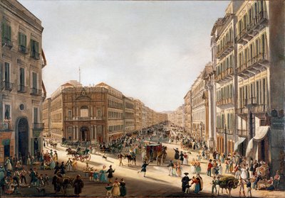 Udsigt over gaden Toledo a Napoli (Udsigt over Toledo gaden i Napoli) Maleri af Giacinto Gigante (1806-1876) Napoli National Museum of San Martino af Giacinto Gigante