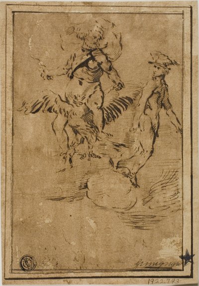 Jupiter og Merkur i skyerne af Giacinto Gimignani