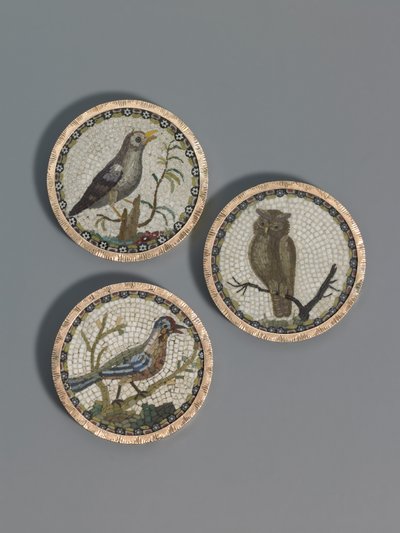 Tre knapper, ca. 1775 (guld og mikromosaik) af Giacomo (workshop of) Raffaelli