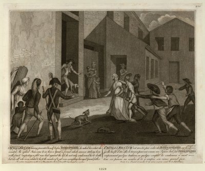 Anholdelsen af Cécile Renault den 22. maj 1794 i Robespierres lejlighed, ca. 1798. af Giacomo Aliprandi