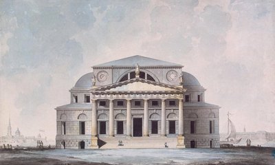 Facade af børsbygningen i Sankt Petersborg, 1783 af Giacomo Antonio Domenico Quarenghi
