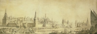 Panoramaudsigt over Moskva Kreml i slutningen af det 18. århundrede, slutningen af 1790