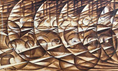 Dynamisk ekspansion og hastighed af Giacomo Balla