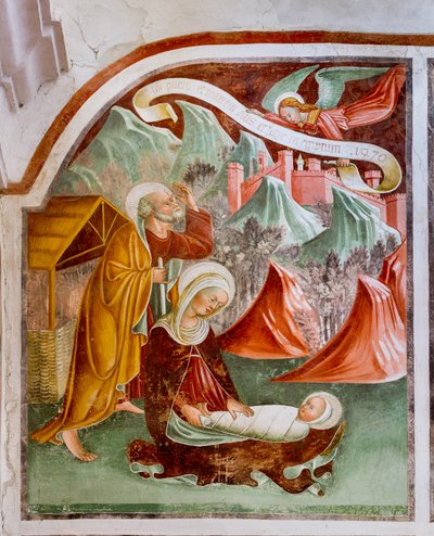 Ægteskab i Kana, detalje fra Jesu liv af Giacomo Borlone de Buschis