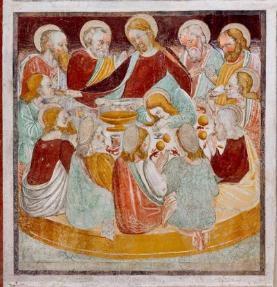Den sidste nadver, detalje fra Jesu liv af Giacomo Borlone de Buschis