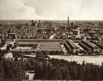Panorama over byen Bologna: udsigt fra San Michele i Bosco. af Giacomo Brogi