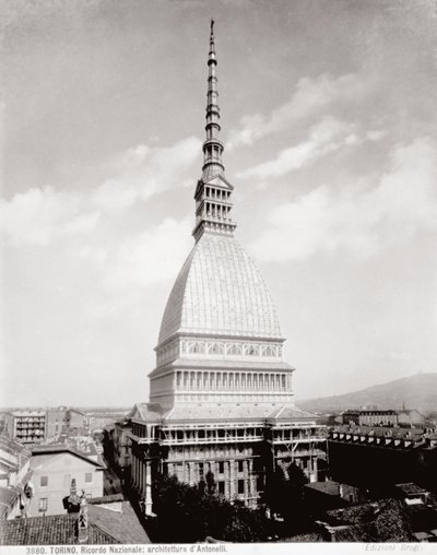 Udsigt over den Antonellianske Muldvarp i Torino, ca. 1890 af Giacomo Brogi