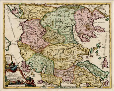 1684-kort over Makedonien og Thessalien af Giacomo Cantelli da Vignola af Giacomo Cantelli