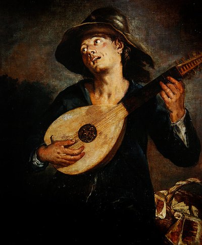 Sanger med en lut af Giacomo Francesco Cipper