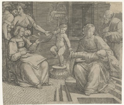 Hellig Familie med Elisabeth og Johannes Døberen af Giacomo Francia