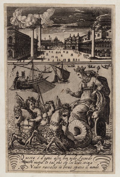 Udsigt over Markuspladsen, Venedig (gravering) af Giacomo Franco