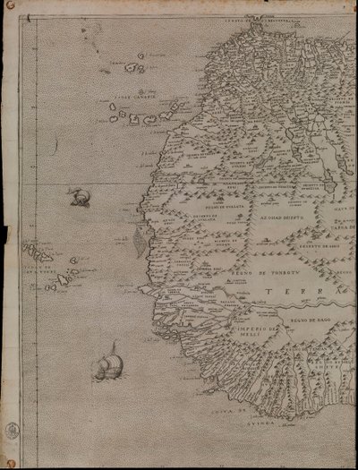 Kort over Afrika af Giacomo Gastaldi