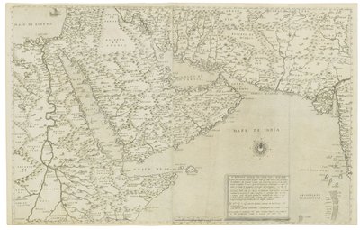 Kort over Indien og Sydøstasien; Tredje del, tegning af Asien, 1561 af Giacomo Gastaldi