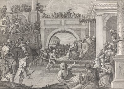 Doge Enrico Dandolo kroner Baldovino til den første kejser af det latinske imperium Constanti..., 1745-94. af Giacomo Leonardis