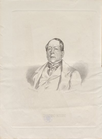 Portræt af komponisten Gioachino Antonio Rossini 1792-1868, 1852. af Giacomo Luzzati