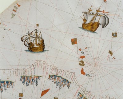 Et søkort, detalje over De Kanariske Øer, 1564 af Giacomo Maggiolo