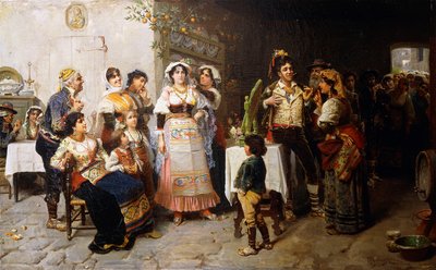Forberedelser til brylluppet, af Giacomo Mantegazza