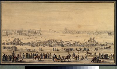 Shakes Escapes glider på Neva i Sankt Petersborg, ca. 1800 (akvarel på papir) af Giacomo Quarenghi