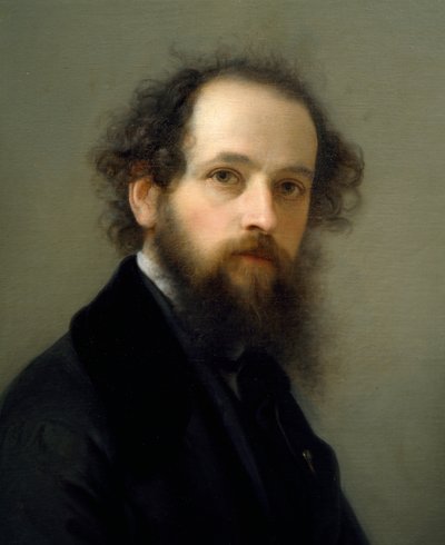 Selvportræt af Giacomo Trecourt (1812-1882), olie på lærred af Giacomo Trecourt