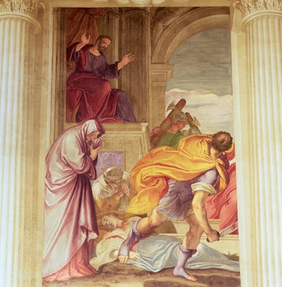 Murder of the Virgin (fresko) af Giambattista (1526 78) Zelotti