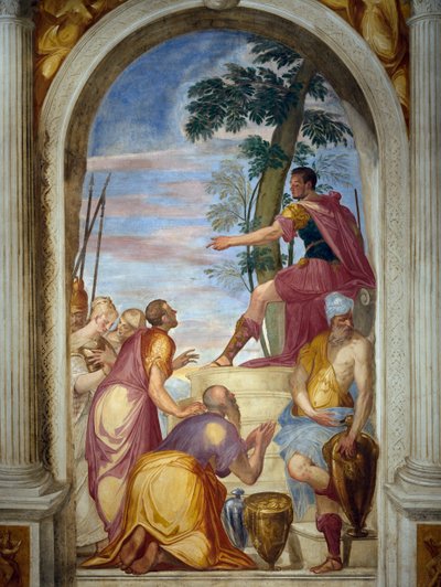 Scipios barmhjertighed genforener Scipio den besejrede Aluccio med sin kone af Giambattista Zelotti