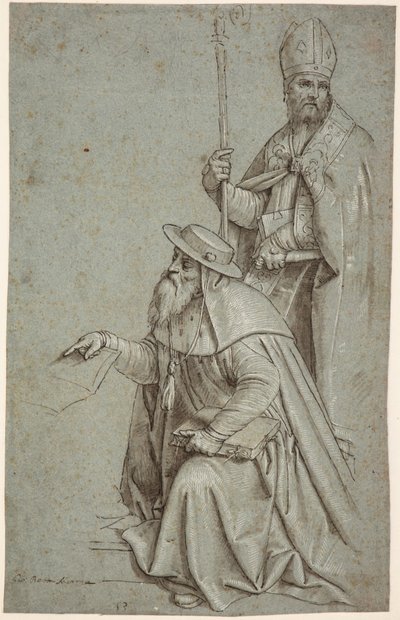 Sankt Hieronymus og Sankt Augustin / Ambrosius af Giambattista Moroni