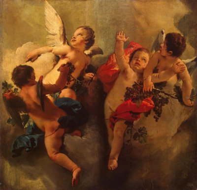 Amorer med druer. Serie fire årstider, 1740