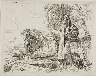 Stående filosof og to andre figurer, fra Capricci af Giambattista Tiepolo